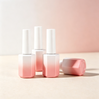 Flacon de vernis à ongles hexagonal en gel avec bouchon et pinceau, 10 ml, flacon en verre vide pour vernis à ongles, OEM/ODM, flacon de vernis à ongles en gel UV personnalisé