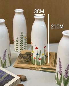 Jarrón de cerámica de flores moderno nórdico Floral Simple, jarrón de cerámica de flores de pie con plantas <span class=keywords><strong>artificiales</strong></span> <span class=keywords><strong>para</strong></span> decoración del hogar, jarrón de lujo - Product Image 6