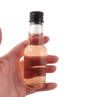Vide 30ml 50ml Mini PET Rond En Plastique Whisky Vodka Bouteille pour Boisson Liqueur