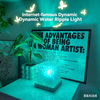 Projecteur LED dynamique d'aurores boréales, effet d'ondulation de l'eau, lumière nocturne, 16 couleurs, lampe en cristal 3D pour Noël, salon, chambre à coucher