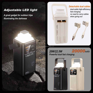 Personalizar portátil al aire libre Powerbank 20000mAh batería de larga duración impermeable carga rápida Cable de carga esencial para exteriores - Product Image 6