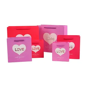 Custom Printing Luxury Elegant Small Wedding Favors Gift Paper Packaging Paper Bag Wedding Candy Chocolate Bags With Ribbon