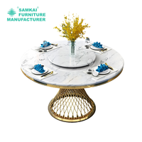 SK-YHZ-K003 usine vente en gros de nouveau modèle de tables à gâteaux rondes en acier inoxydable doré pour événements de mariage