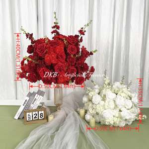 Factory Wholesale Red Customize Latest Designs Artificial Flower Ball Centerpieces For <strong>Wedding</strong> Decoration For Party Event - Product Image 2