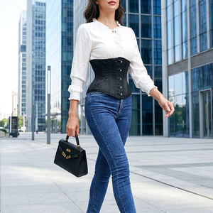 Corsé Gótico Retro Overbust <span class=keywords><strong>para</strong></span> Mujer, Estilo Corte Europeo, con Cordones, Top Bustier, Faja Reductora de Cintura de Moda - Product Image 5
