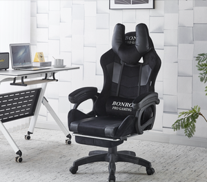 <span class=keywords><strong>Silla</strong></span> Gamer Ergonómica con Tapicería, Soporte Lumbar, Reposacabezas, Altura Ajustable y Giratoria - Product Image 2