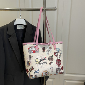 Có thể in mô hình mùa thu mới 2025 mô hình hình học thời trang hai dây kéo đóng cửa của phụ nữ xách tay sức chứa lớn <span class=keywords><strong>Tote</strong></span> Vai Túi - Product Image 4