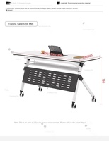 Ensemble table et chaises de formation modulable et mobile pour conférence, bureaux longs pour salle de classe, chaises de bureau, poste de travail pliable en métal pour personnel