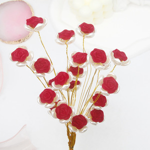 Perles en résine floquées en forme de rose pour bijoux DIY, pinces à cheveux, accessoires de mariage, rose, rouge, bordeaux, violet clair - Product Image 4