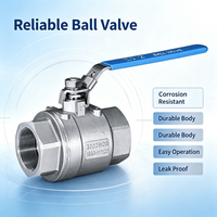 Válvula de Bola Manual KLION Cf8m 1000wog, 2 Piezas, Rosca Hembra de 1/2 Pulgada, Acero Inoxidable 304/316, Certificación OEM ISO CE, para Aceite, Gas y Agua
