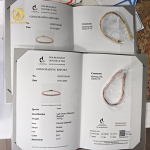 Phòng Thí Nghiệm Grown Kim Cương Tennis Chuỗi Vòng Đeo Tay Cvd Igi Chứng Nhận VVS 2Mm-6.5Mm Vòng Iced out 14K Vàng Vàng Kim Cương Chuỗi Vòng Đeo Tay - Product Image 6