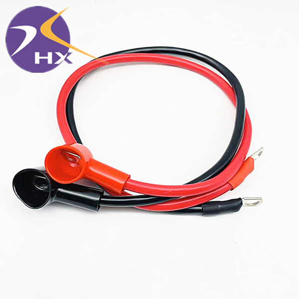 2Ft 1/0 Gauge OFC Battery Power Inverter Cables Solar Dc Cable Inverter with PE Insulation Battery Pack Charging Cable Ring Set