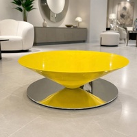 Table basse flottante de style crème français, table à thé conique de forme OVNI, design moderne et minimaliste pour salon domestique