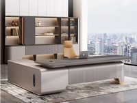 Mobilier de bureau de luxe léger Table de bureau moderne avec rangement Grande table de direction pour patron
