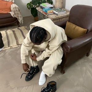 TOPSHOW Garment Hoodies Manufacturer Custom Blank <b>Plain</b> <b>Sweatshirt</b> Baggy 500 Gsm Cotton Fleece Heavyweight Oversized Hoodie - Product Image 4