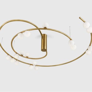 Minimalist Modern Round Glass Wall Lamp Gold <b>Led</b> Night <b>Light</b> For Hotel Living Room Villa Model Room - Product Image 4