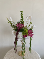 Nouvelle Composition Florale Artificielle Haut de Gamme en Soie Blanche et Verte Style Jardin pour Centre de Table de Mariage et Événements QS 2027
