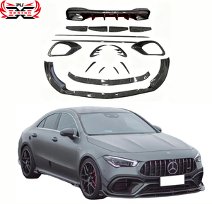 Kit di Conversione in Fibra di Carbonio: Labbro Anteriore, Diffusore Posteriore, Minigonne Laterali e Canard per <span class=keywords><strong>Mercedes</strong></span> W118 <span class=keywords><strong>C118</strong></span> CLA45 2019+ Upgrade - Product Image 1