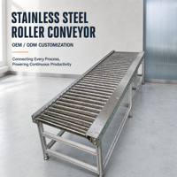 Convoyeur à rouleaux motorisé direct usine pour la production d'eau en bouteille avec structure en acier inoxydable et disposition personnalisée