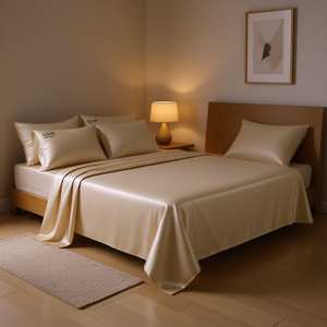 Juego completo de sábanas de satén de lujo Colección de ropa de cama Premium - Product Image 2