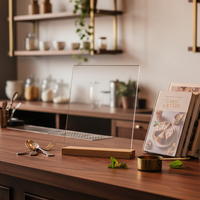 Support de présentation de panneaux publicitaires personnalisables pour bar, avec base en bois et plastique, idéal pour les microbrasseries