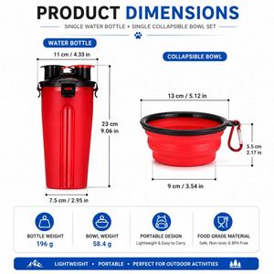 Custom Logo Portable Pet <b>Storage</b> Container Travel Dog Food Dispenser With <b>Collapsible</b> Bowl for Outdoor Walking Camping - Product Image 2