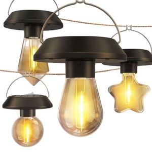 Solar <b>Lantern</b> Outdoor <b>Camping</b> Light <b>LED</b> Bulb 92mm Hanging Decorative String Light for Garden Patio Night Lighting - Product Image 2