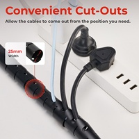 1000x25mm Meilleure Vente Kit de gestion verticale des câbles sous le bureau 25MM pour bureau assis-debout, Organisateur de câbles Noir Blanc