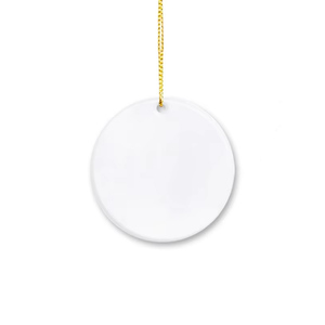Wholesale Fashionable Round Sublimation Customized Personalized White <strong>Ceramic</strong> Christmas Tree <strong>Bauble</strong> and Heart Ornaments - Product Image 1