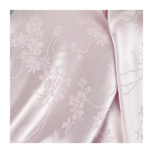 S1870 Color personalizado satén elástico sedoso poliéster Spandex tela de satén con patrón de flores diseño Jacquard para vestidos - Product Image 1