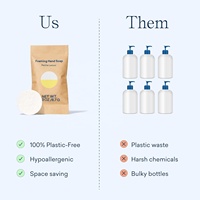 Recharges de comprimés de nettoyage effervescents pour lavage des mains, respectueux de l'environnement, avec marque privée, savon moussant naturel