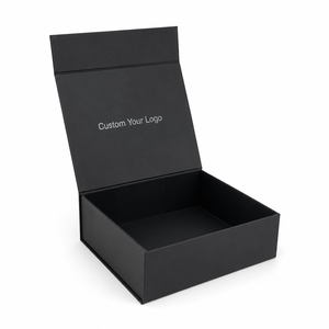 Boîte magnétique rigide carrée noire mate personnalisée avec logo en feuille d'argent OEM, coffret cadeau de luxe pour chocolat, montre, emballage cadeau - Product Image 3