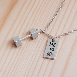 Collar con mancuernas fuerte es hermoso encanto gimnasio colgante levantamiento de pesas Crossfit joyería - Product Image 6