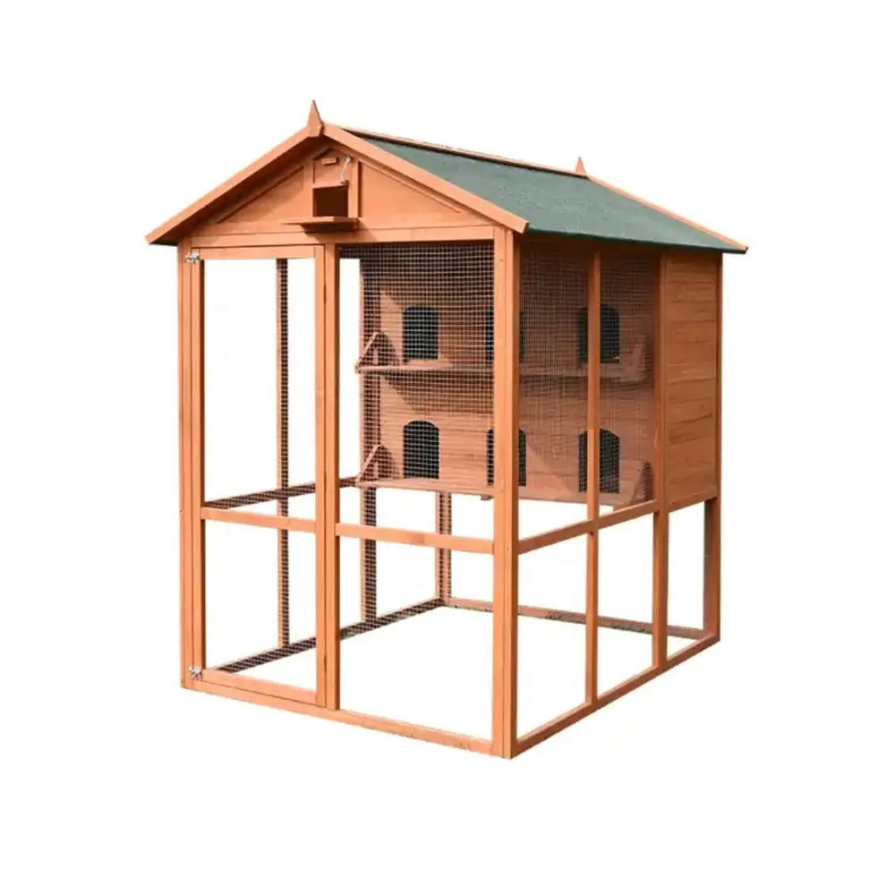 Grande casa de pássaros de madeira ao ar livre, casa de alimentação de pássaros por atacado, gaiola para pássaros