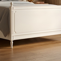 Cadre de lit double en chêne massif de style campagnard américain haut de gamme, mobilier de chambre rétro antique, lit rustique pour suite parentale haut de gamme