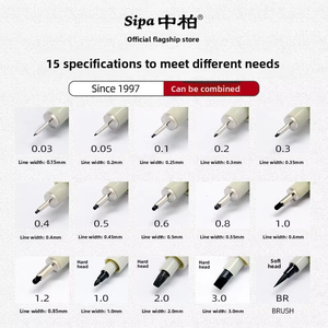 Micro penna professionale <span class=keywords><strong>15</strong></span> punte pennarelli con imballaggio sfuso per schizzi disponibili in nero - Product Image 4