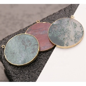 Nguyên liệu tự nhiên Vòng druzy Mexico Mã não lát đá thô geode Mặt dây chuyền lát - Product Image 4