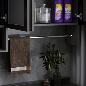 Wan Yusen Wall Mounted Storage <b>Cabinet</b> <b>Grey</b> Powder Coated Punch Free Bathroom Kitchen Use - Product Image 4
