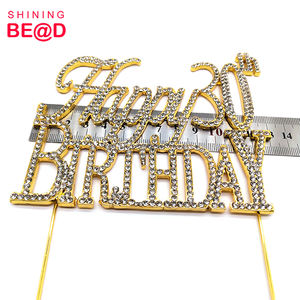 ตัวตกแต่งเค้กคริสตัลสีทองเมทัลลิกวิบวับ ฉลองครบรอบ 30 ปี ประดับด้วยเพชรเทียม สำหรับงานเลี้ยงวันเกิดครบรอบ 30 ปี ของขวัญที่ได้รับความนิยม - Product Image 3