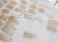 Pince à cheveux personnalisée en aluminium avec lettres en résine, strass argentés et cristaux dorés, pour mariages et fêtes, DIY