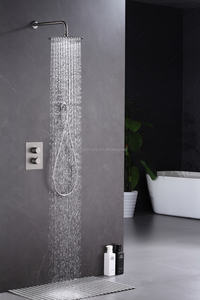 Ensemble de système de <span class=keywords><strong>douche</strong></span> gris pistolet avec tête de pluie ronde de 10 pouces et robinet à main - Product Image 2