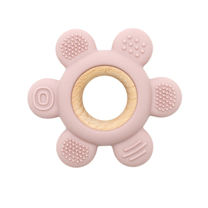 Juguetes Mordedores para Bebés Libres de BPA, Anillo de Madera con Forma de <span class=keywords><strong>Cactus</strong></span> Navideño para Niños, <span class=keywords><strong>Mordedor</strong></span> de Silicona No Tóxica con Forma de Flor - Product Image 3