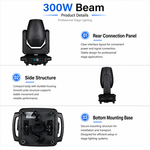 300W Beam Moving Head <b>Light</b> with Powerful Lamp Source for Stage Shows - Product Image 3