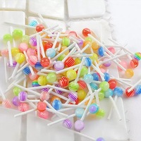 Décorations d'ongles en forme de sucettes de dessin animé, mini accessoires 3D en résine colorée, bonbons décoratifs de haute qualité pour DIY
