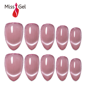 32 <span class=keywords><strong>Uñas</strong></span> Postizas Magnéticas Francesas <span class=keywords><strong>Color</strong></span> <span class=keywords><strong>Rosa</strong></span> Empolvado, con Borde Brillante <span class=keywords><strong>Rosa</strong></span> Almendrado, para Arte de <span class=keywords><strong>Uñas</strong></span> de Salón, Puntas de <span class=keywords><strong>Uñas</strong></span> ABS - Product Image 1