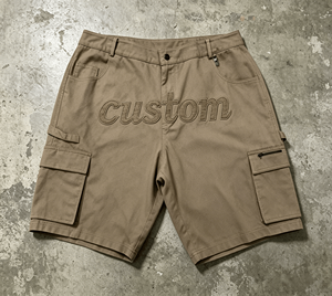 Shorts cargo pour homme personnalisés, logo brodé, taille mi-haute, respirant, en toile, style bermuda, vêtements décontractés - Product Image 6