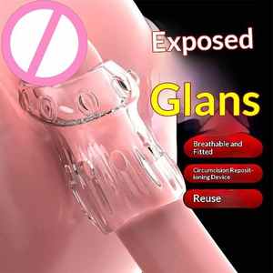 Mannelijke voorhuidring - lichaamsveilige phimosis correctie apparaat, ademende cockring, seksspeeltje voor mannen, gevoelige training, B2B - Product Image 2