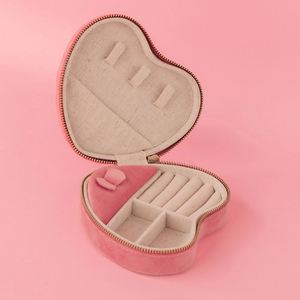 Leather Decorative Packaging Custom Logo for Necklace Gift Boxes Heart Jewellery <b>Organiser</b> Storage Box - Product Image 1