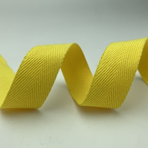 Sangle en toile écologique RPET effet coton à chevrons avec bord plié, résistante aux UV, pour garniture de vêtements durables - Product Image 1