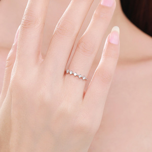 S925 <b>Silver</b> <b>Eternity</b> Band <b>Ring</b> With Round Diamond Prong Setting Classic Women's Engagement Jewelry - Product Image 4